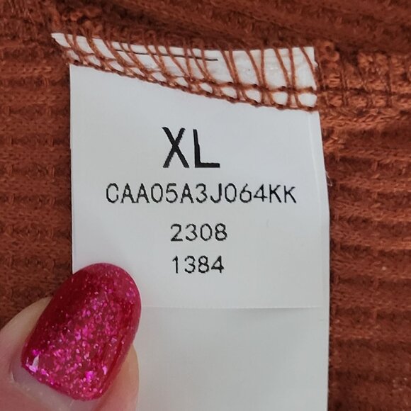 Cupshe Button Front Mini Dress Womens Sz XL Rust Orange Long Sleeve Pockets NWT - Picture 6 of 8